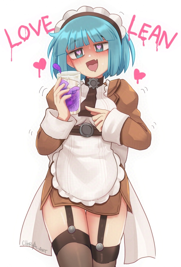 1girl, :d, @_@, alty_(ragnarok_online), apron, black_thighhighs, blue_eyes, blue_hair