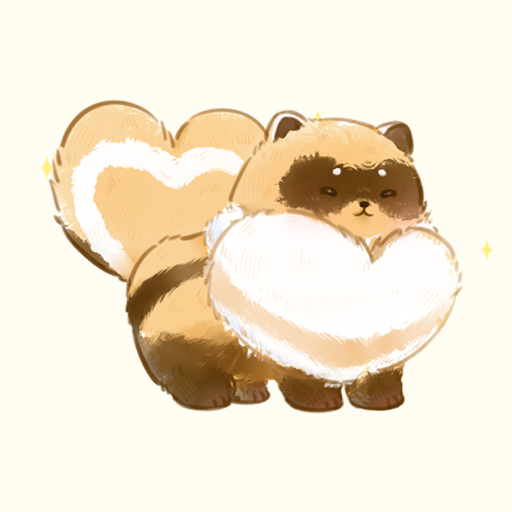 ^_^, animal_focus, bibcoon_(infinity_nikki), chinese_commentary, closed_eyes, closed_mouth, commentary_request, heart