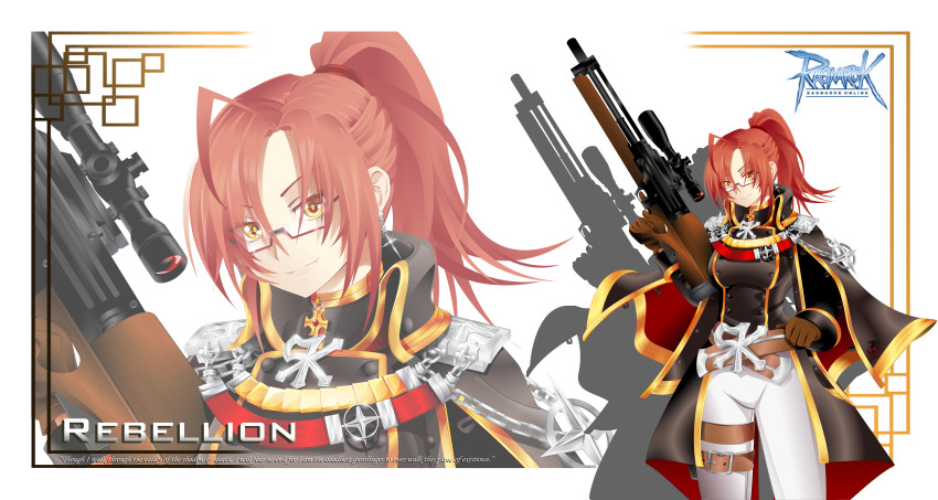 1girl, absurdres, ahoge, belt, black_coat, breasts, brown_belt, brown_gloves