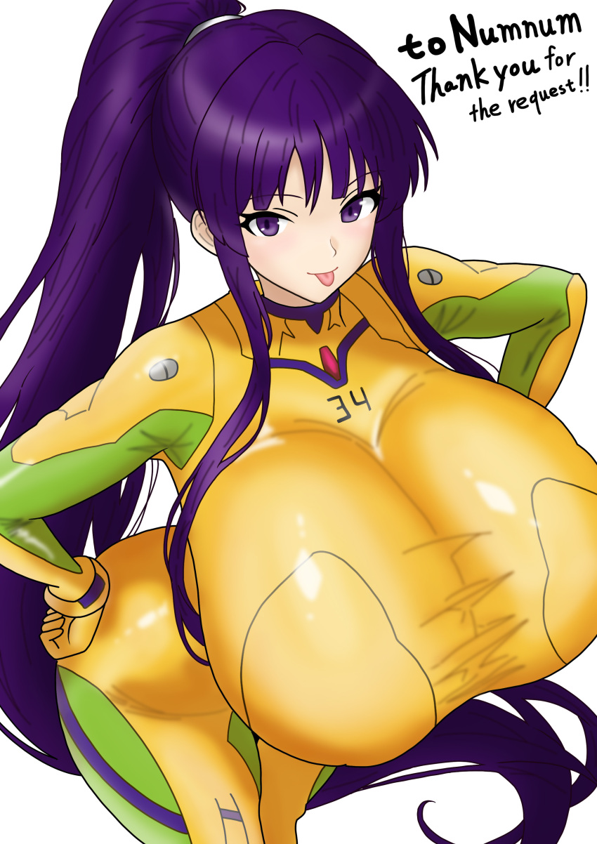 1girl, absurdres, breasts, commission, commissioner_name, eiken, hand_on_own_hip, highres
