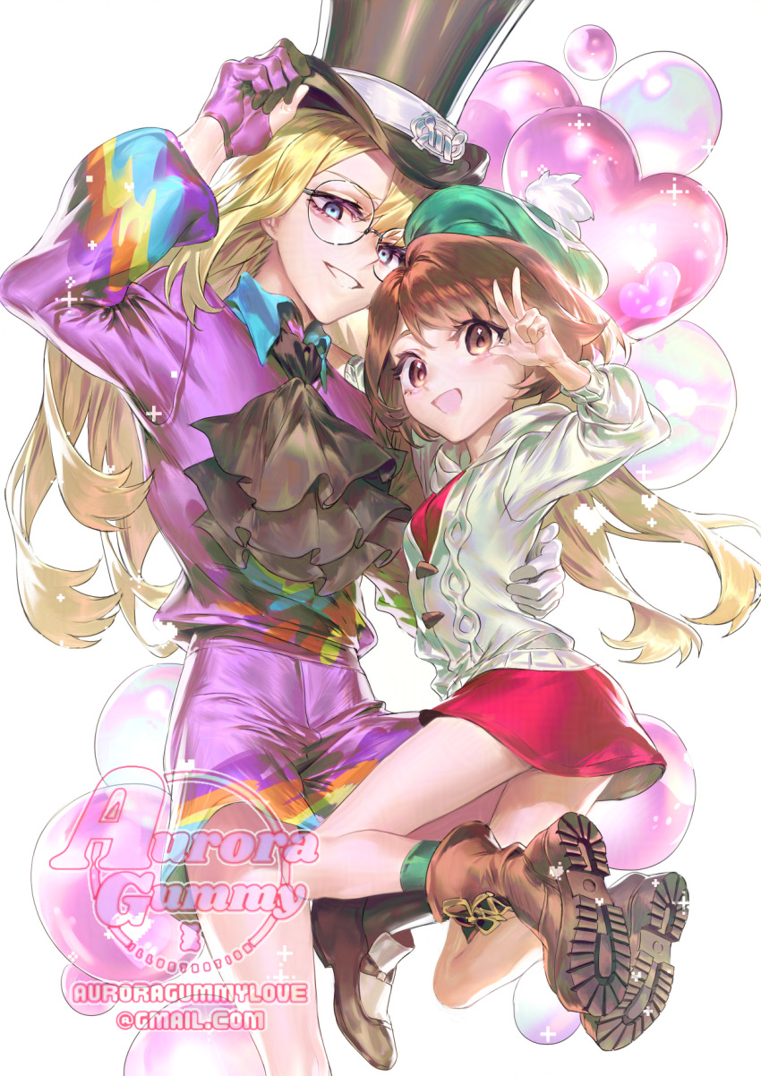 1boy, 1girl, :d, artist_name, ascot, auroragummy, avery_(pokemon), blonde_hair