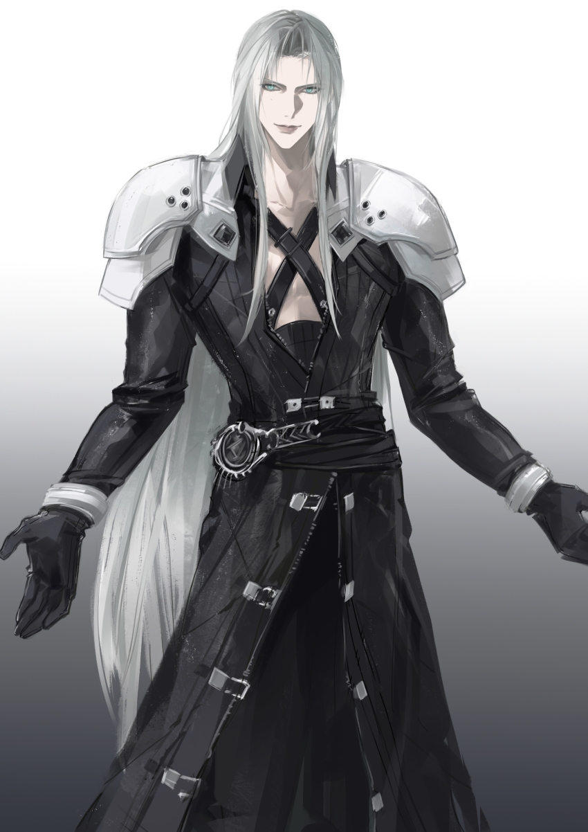 1boy, absurdres, armor, belt, belt_buckle, black_belt, black_coat, black_gloves