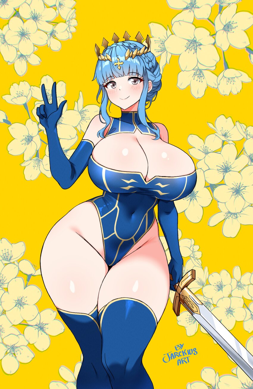 1girl, absurdres, alternate_breast_size_(larger), alternate_costume, artoria_pendragon_(fate), artoria_pendragon_(lancer)_(fate), artoria_pendragon_(lancer)_(fate)_(cosplay), artoria_pendragon_(lancer)_(third_ascension)_(fate)