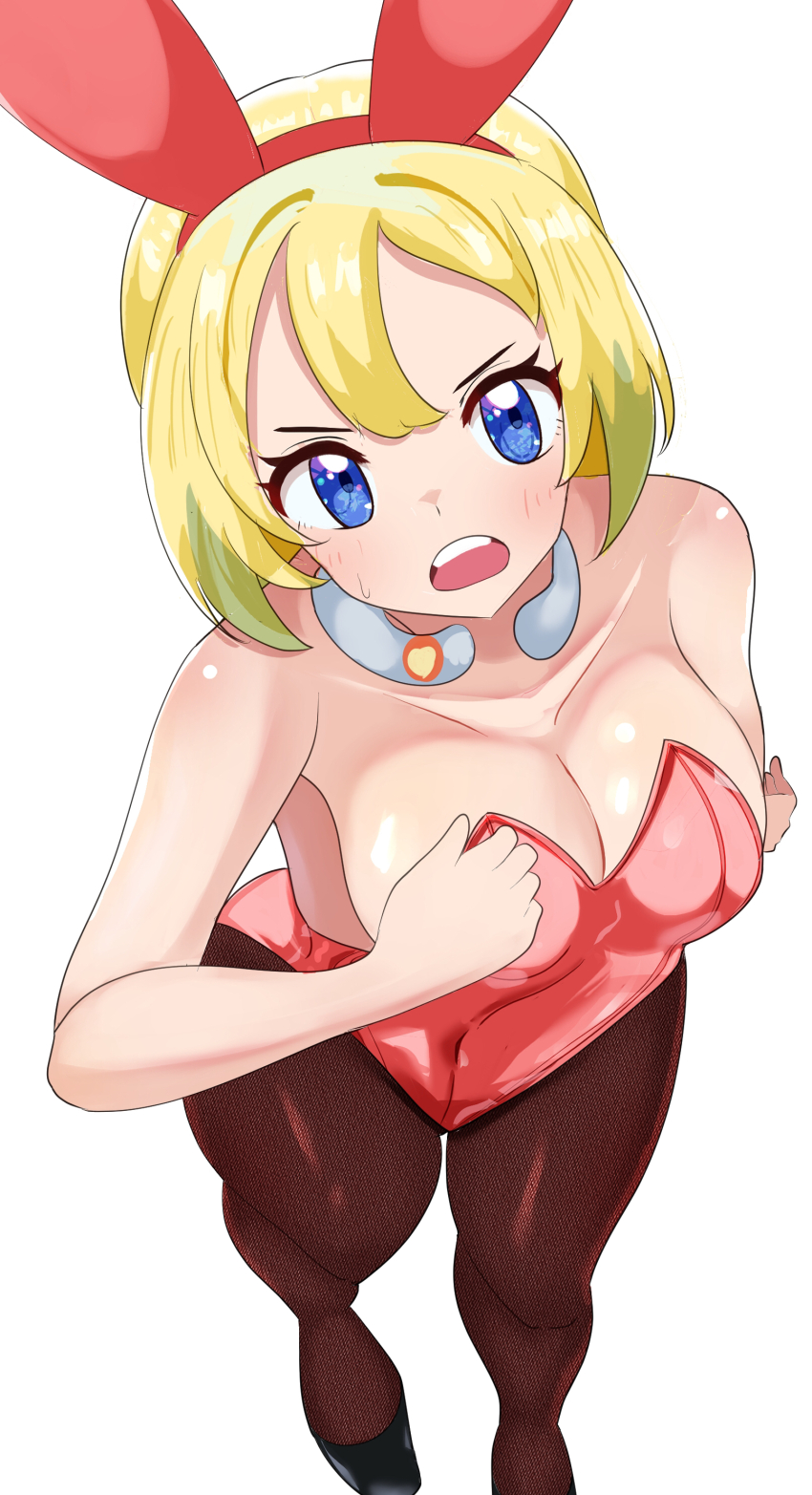 absurdres, alternate_costume, animal_ears, breasts, edwith27, fake_animal_ears, highres, irida_(pokemon)