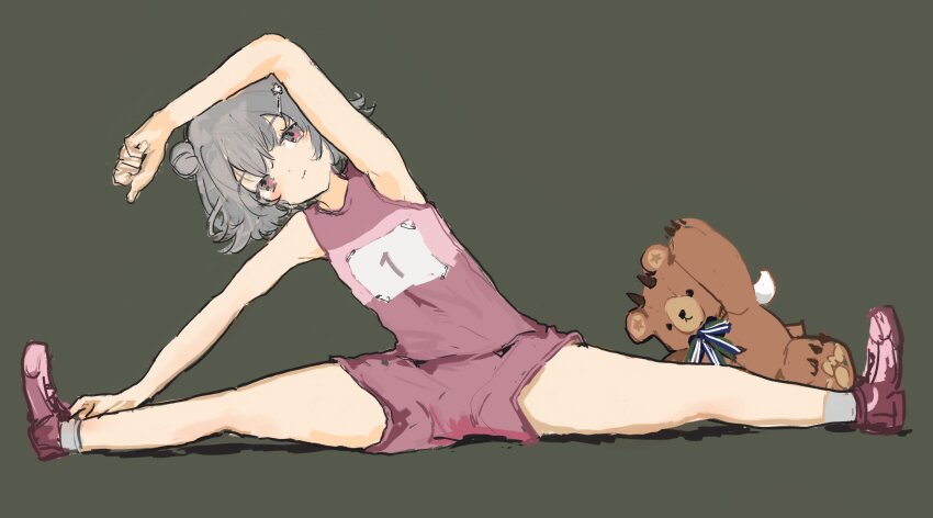 1girl, absurdres, alternate_costume, arm_over_head, armpits, blush, cevio, closed_mouth