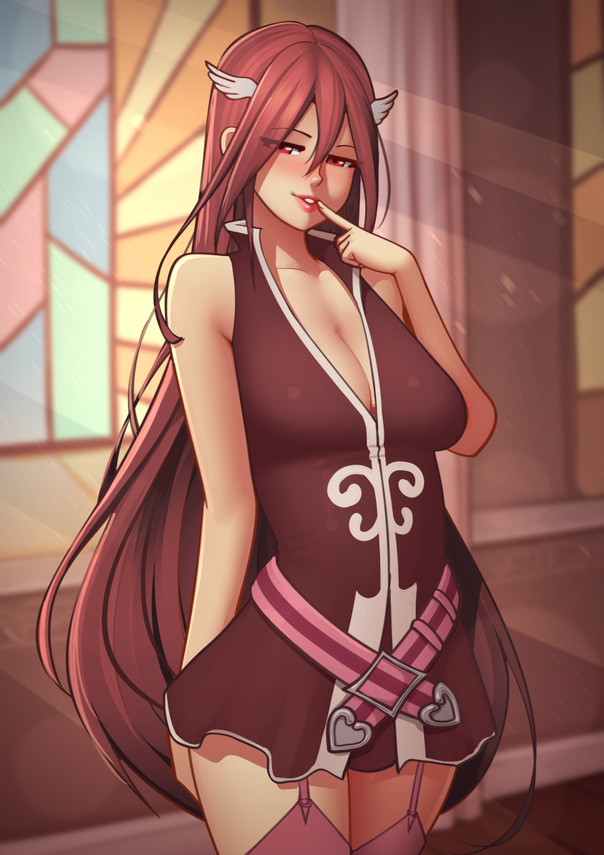 absurdres, arm_behind_back, breasts, cleavage, commission, commissioner_upload, cordelia_(fire_emblem), deilan12