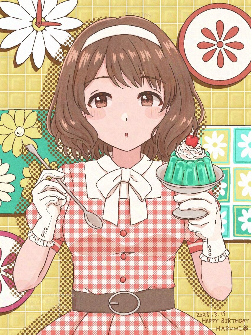 1girl, artist_name, belt, belt_buckle, birthday, blush, blush_stickers, bow