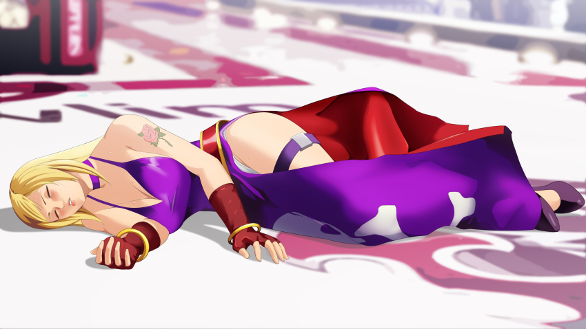 1girl, a-ru_(dn1217), absurdres, b._jenet, bare_shoulders, belt, blonde_hair, breasts