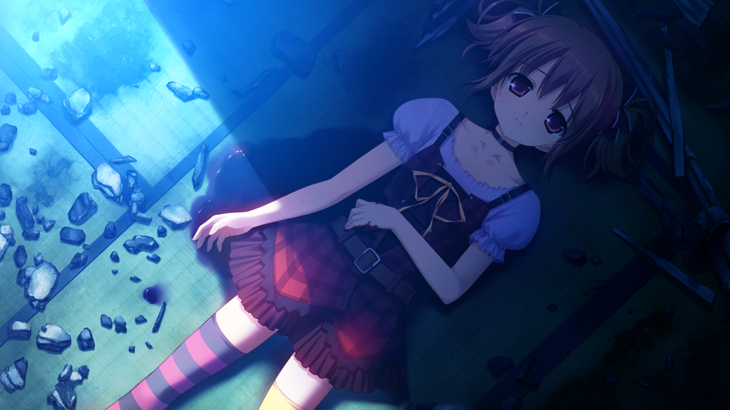 1girl, arm_at_side, asymmetrical_legwear, belt, belt_buckle, black_bow, black_choker, bleeding