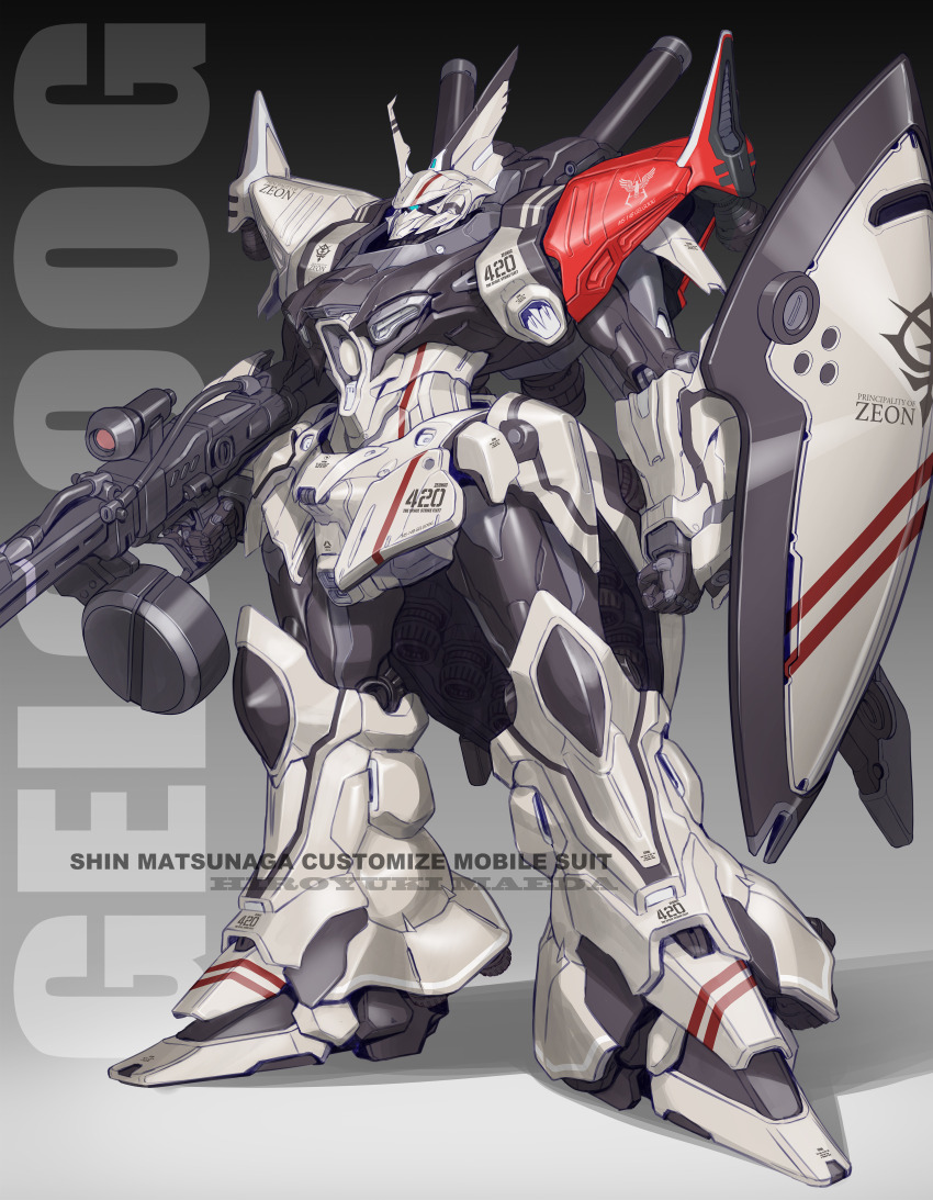 absurdres, arm_shield, artist_name, beam_rifle, blue_eyes, character_name, clenched_hand, commentary_request