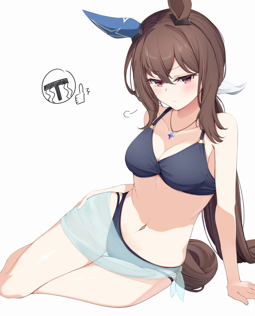 1girl, 1other, absurdres, admire_vega_(umamusume), animal_ears, black_bra, black_panties, bra