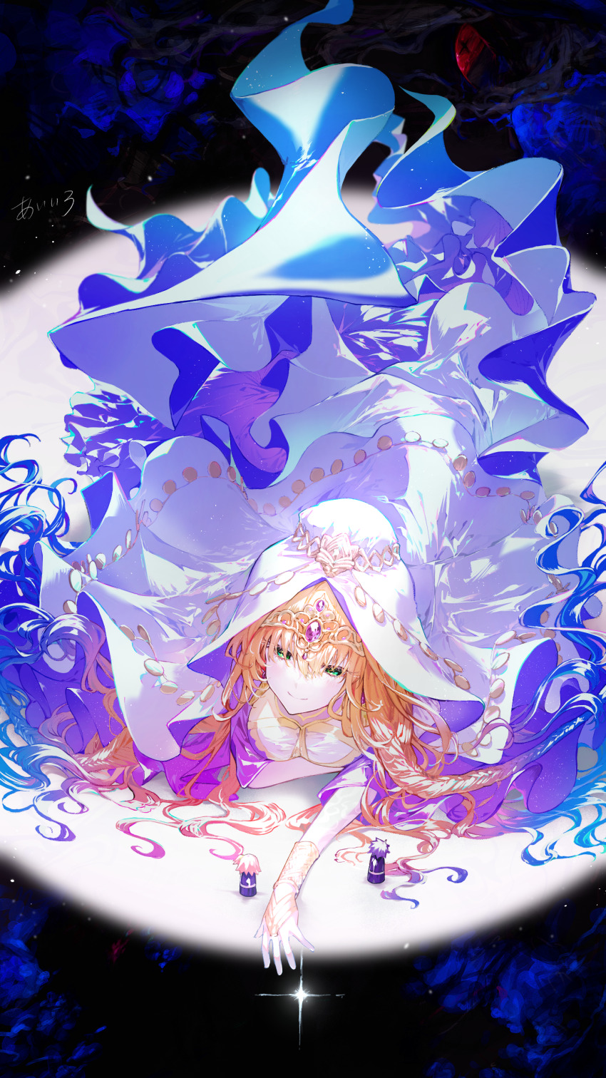 1boy, 1girl, absurdres, aiiro, breasts, bridal_gauntlets, edmond_dantes_(fate), eyed_silhouette