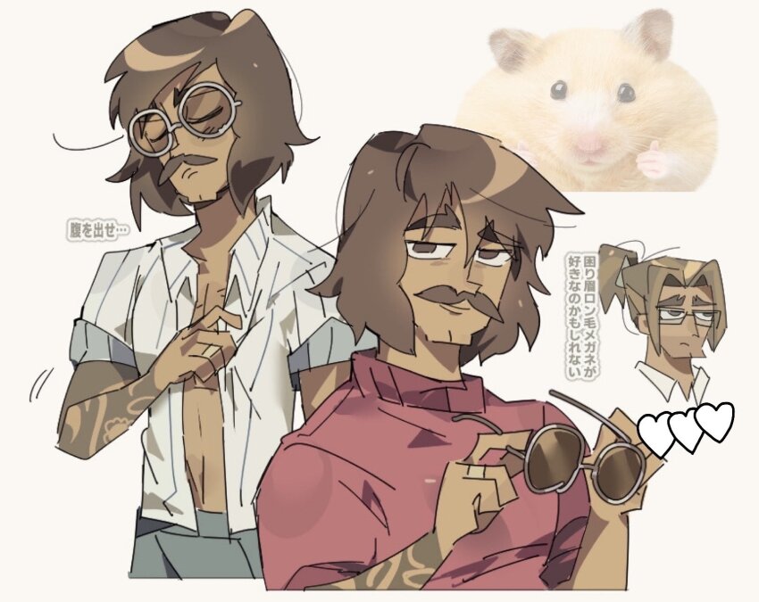 alec_(disventure_camp), alessio_castelli, arm_tattoo, dark-skinned_male, dark_skin, disventure_camp, dokusuji_(kw9onou58), facial_hair