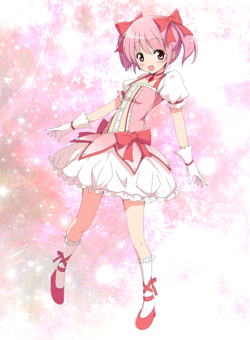 10s, 1girl, bad_id, bad_pixiv_id, female_focus, gloves, highres, kaname_madoka