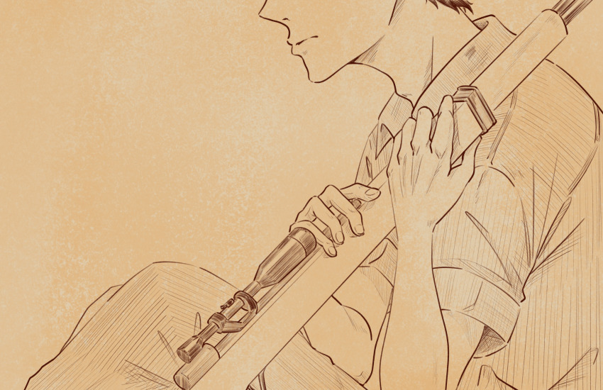 1boy, artsyantatee, closed_mouth, commentary, english_commentary, fear_&amp;_hunger_(series), fear_&amp;_hunger_2:_termina, from_side