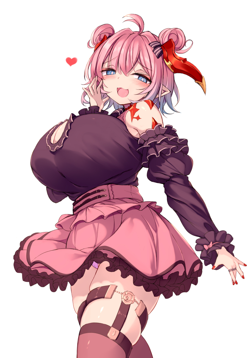 1girl, absurdres, ahoge, black_shirt, blue_eyes, blush, breasts, chichiri_(granblue_fantasy)