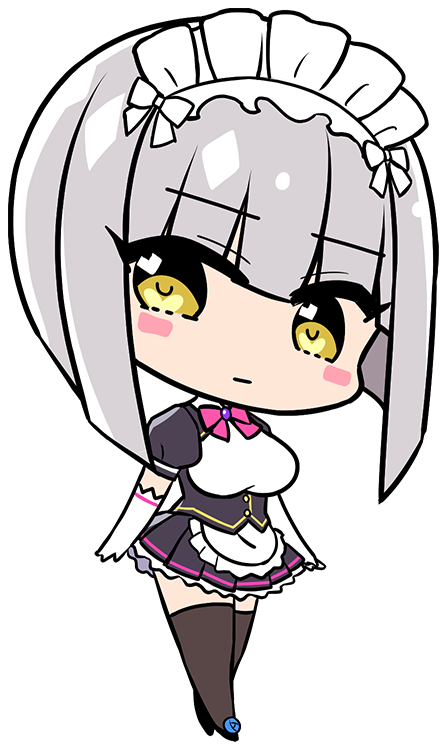 1girl, :|, apron, black_thighhighs, blush, bob_cut, bow, bowtie