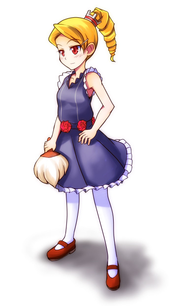 00s, blonde_hair, crown, dress, drill_hair, kaibutsu_oujo, red_eyes, sherwood