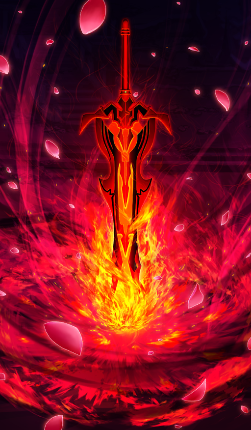 aestus_estus_(queen_draco), commentary, fate/grand_order, fate_(series), fire, flaming_weapon, glowing, light_trail