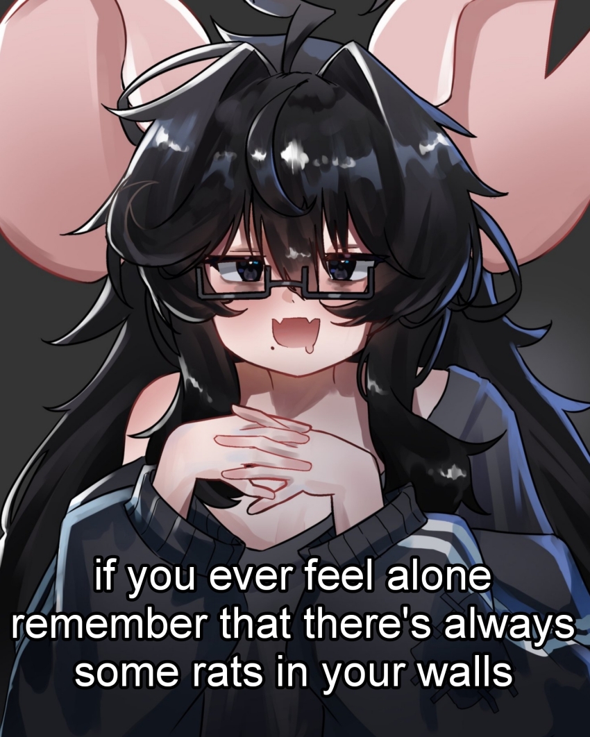 1girl, :d, ahoge, animal_ears, black_hair, black_jacket, commentary, drooling