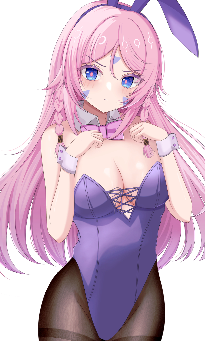 1girl, absurdres, alternate_costume, animal_ear_hairband, animal_ears, bare_shoulders, black_pantyhose, blue_eyes