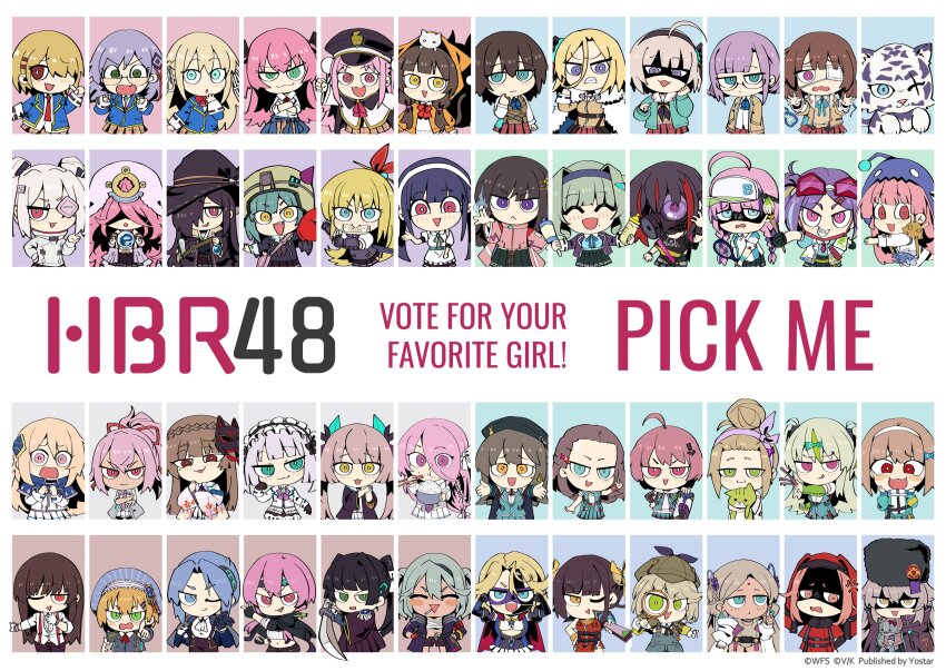 6+girls, absolutely_everyone, absurdres, aikawa_megumi, aoi_erika, april_fools, artist_request, asakura_karen_(heaven_burns_red)