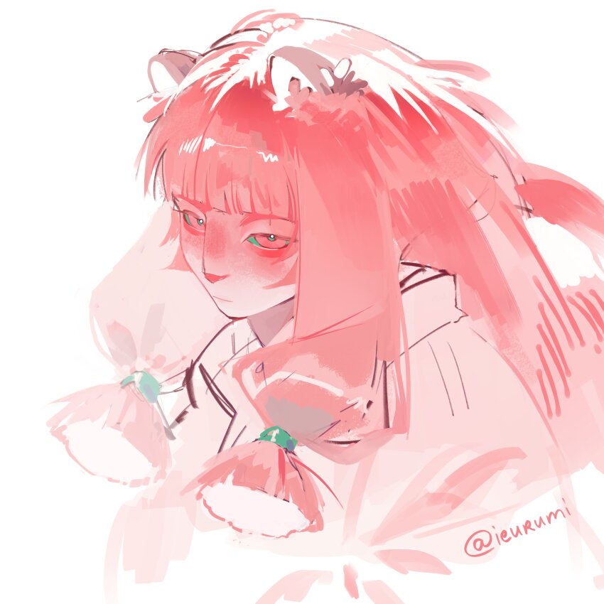 1girl, absurdres, colored_sclera, commentary, english_commentary, furry, furry_female, green_sclera