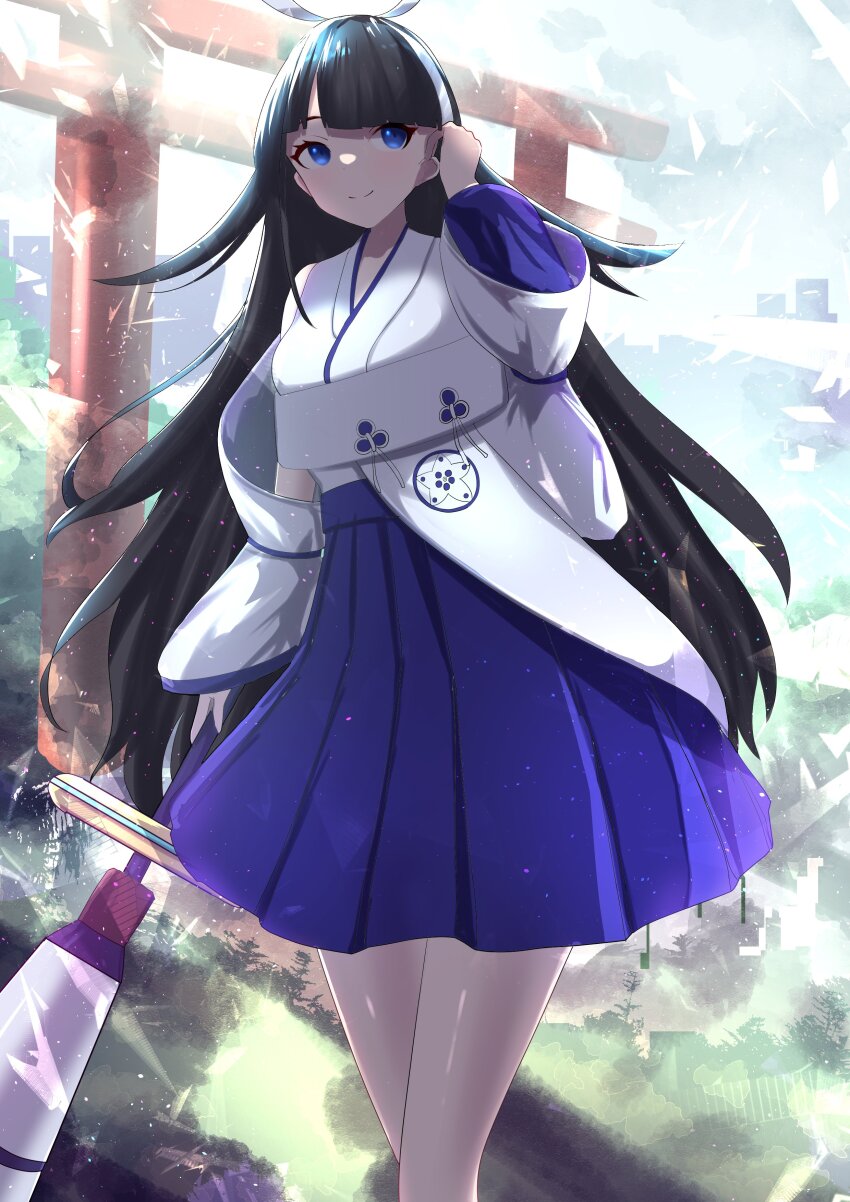 1girl, absurdres, asaki_(asaki_vision), black_hair, blue_eyes, breasts, closed_mouth, duel_monster