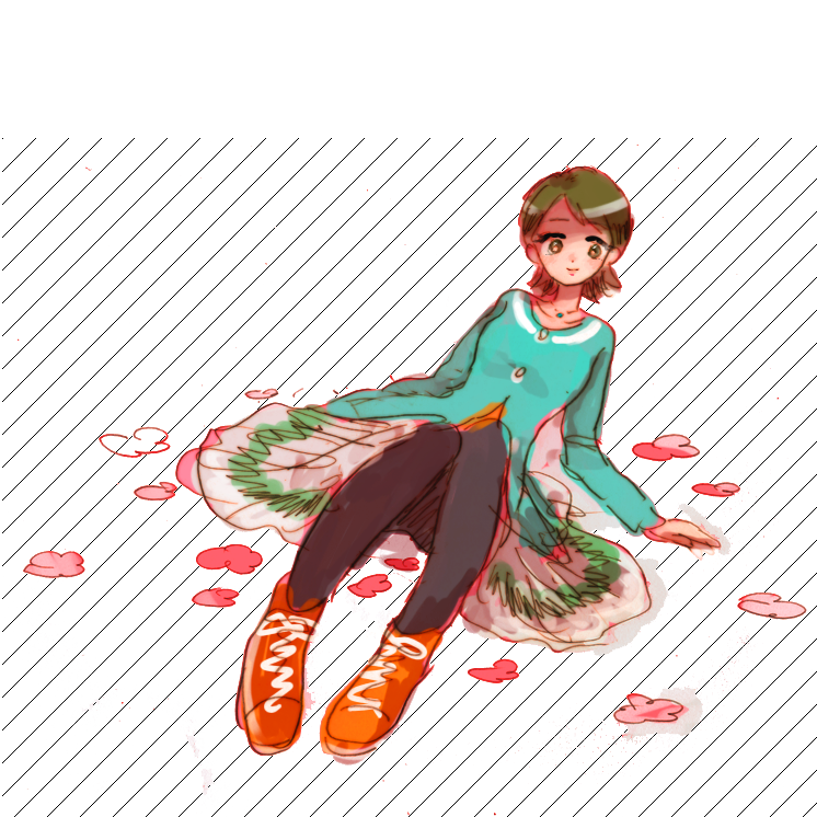 19nichi_(litedatobalita), 1girl, black_pantyhose, cardigan, dress, female_focus, green_eyes, green_hair