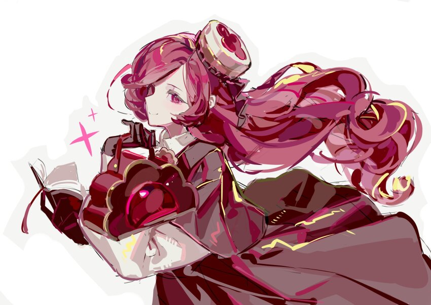 1girl, black_gloves, book, brown_skirt, cookie_run, cookie_run:_kingdom, f4d1a6, full_body