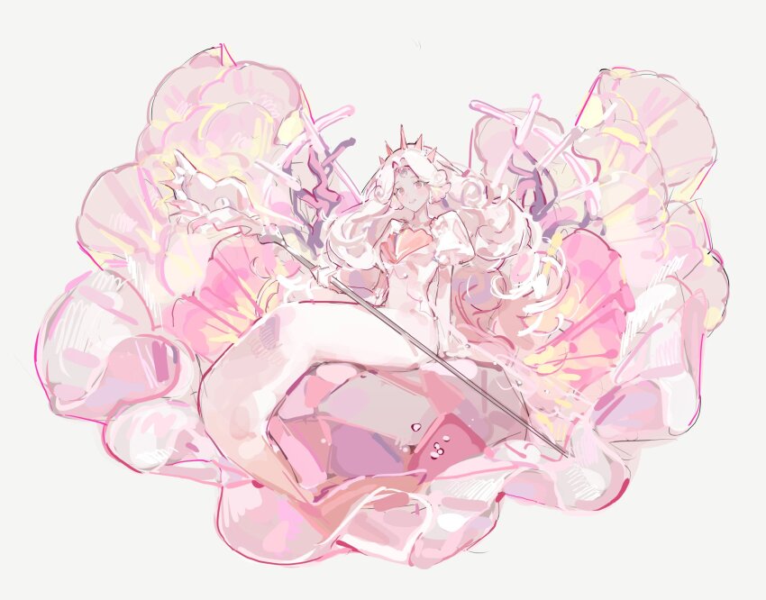 black_pearl_cookie, brassard, cloud_hair, colored_skin, cookie_run, cookie_run:_kingdom, coral_hair_ornament, curly_hair