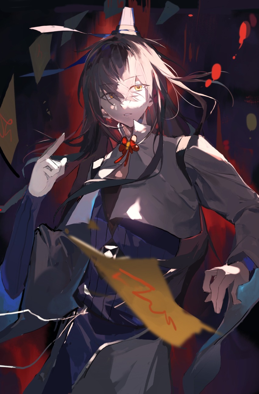 1boy, absurdres, black_hair, blue_shirt, chinese_clothes, chinese_commentary, commentary_request, dongfang_xianyun