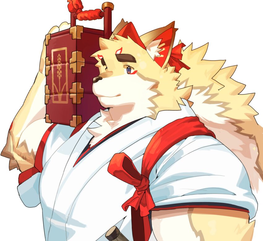 1boy, animal_ears, chinese_commentary, closed_mouth, commentary_request, fox_boy, fox_ears, furry