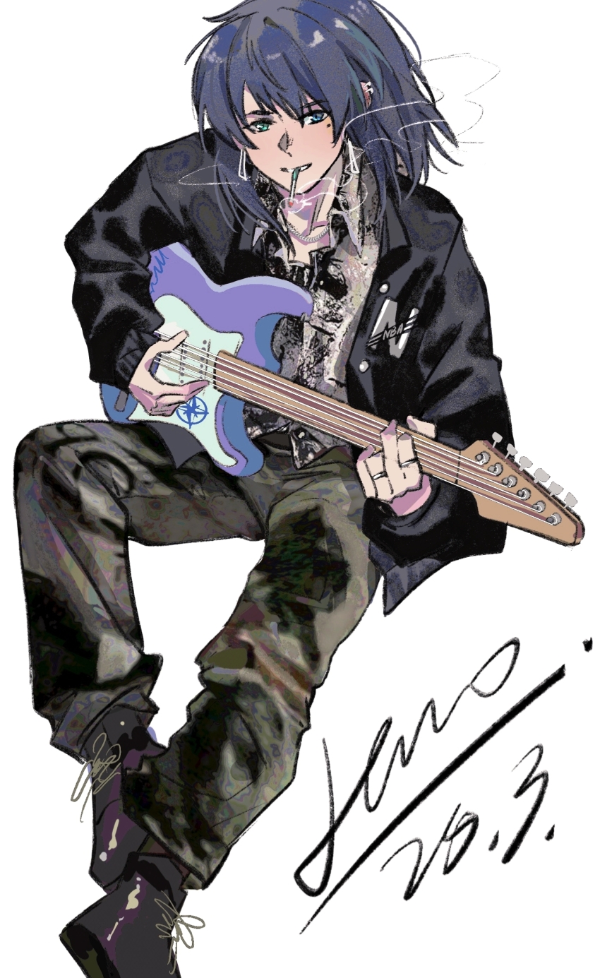 1girl, absurdres, artist_self-insert, bang_dream!, bang_dream!_it's_mygo!!!!!, black_hair, black_jacket, blue_eyes