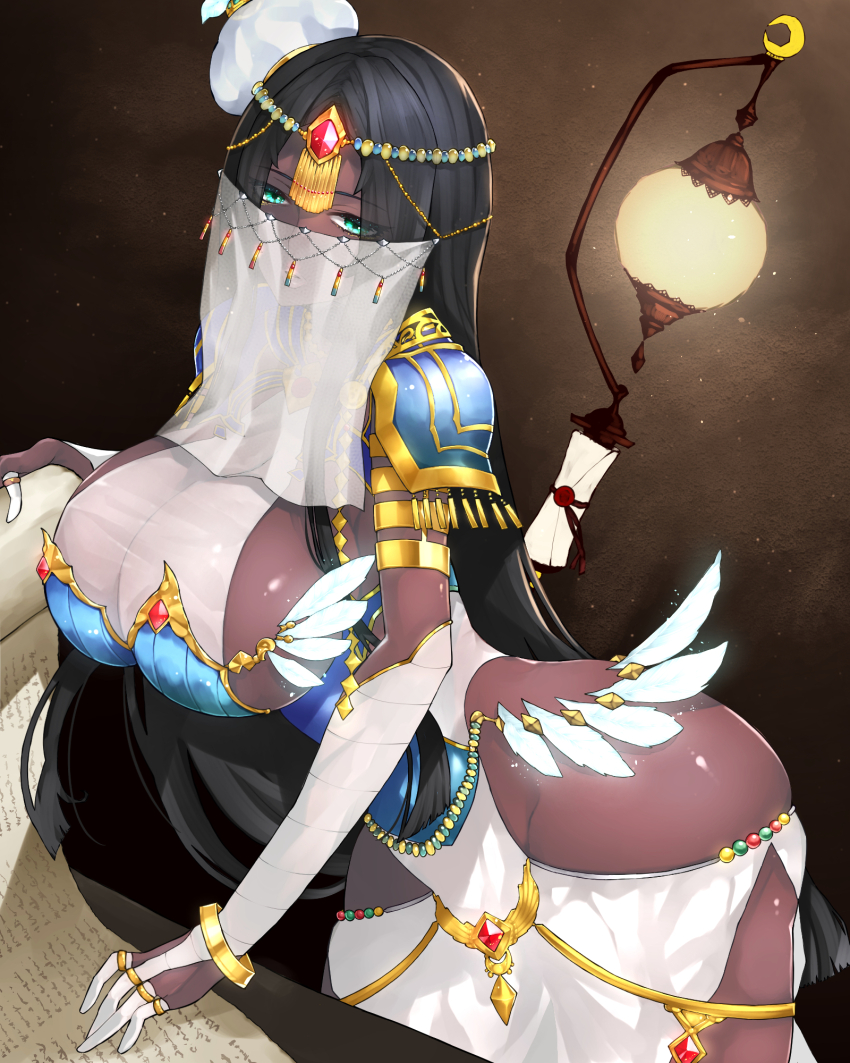 1girl, arm_wrap, armlet, armor, ass, back, bandaged_arm, bandages