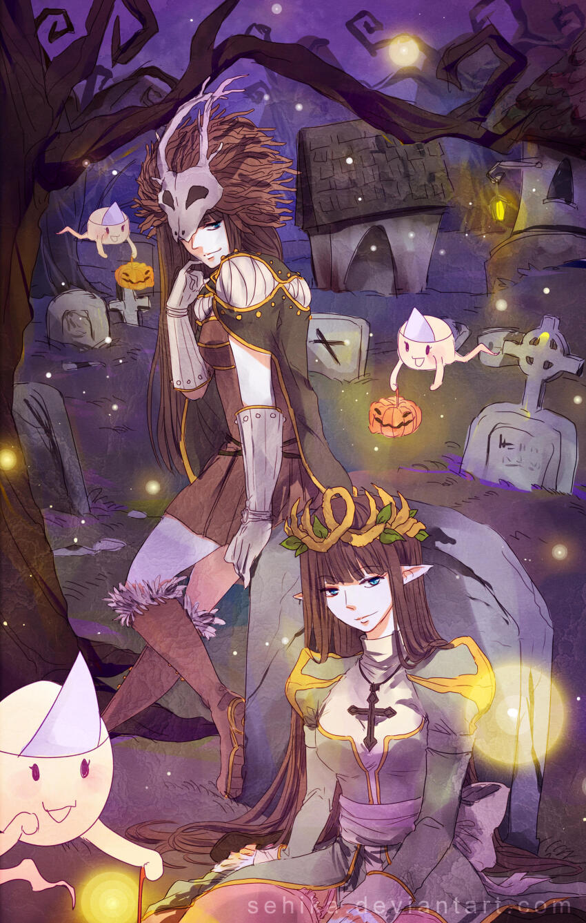 2girls, absurdres, alternate_color, back_bow, blue_dress, blue_eyes, boots, bow