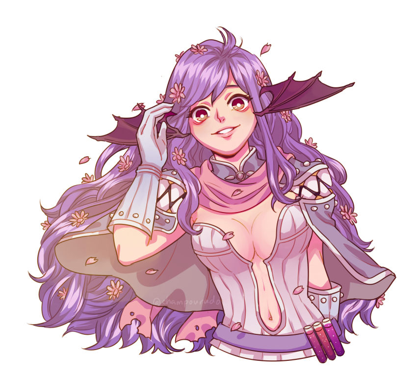 1girl, absurdres, alternate_color, black_wings, breasts, bright_pupils, brown_eyes, cape