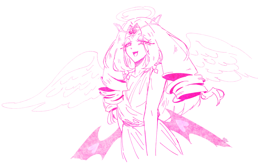 1girl, absurdres, angel, angel_wings, cookie_run, cookie_run:_kingdom, demon_girl, demon_wings