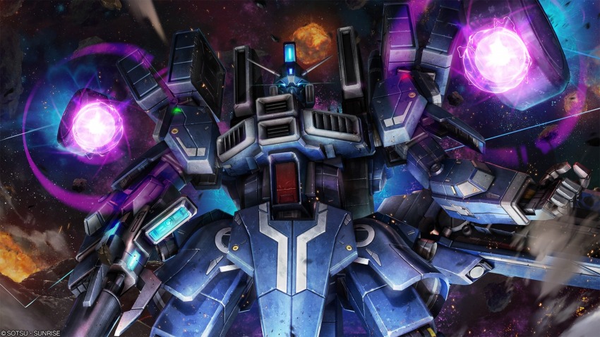 absurdres, aiming, aiming_at_viewer, artist_request, battle, beam_cannon, cable, copyright_logo