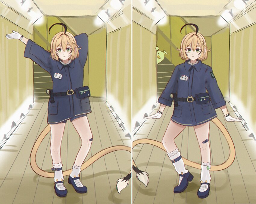 1girl, absurdres, ahoge, anrepoi, arms_up, bandaid, bandaid_on_knee, bandaid_on_leg