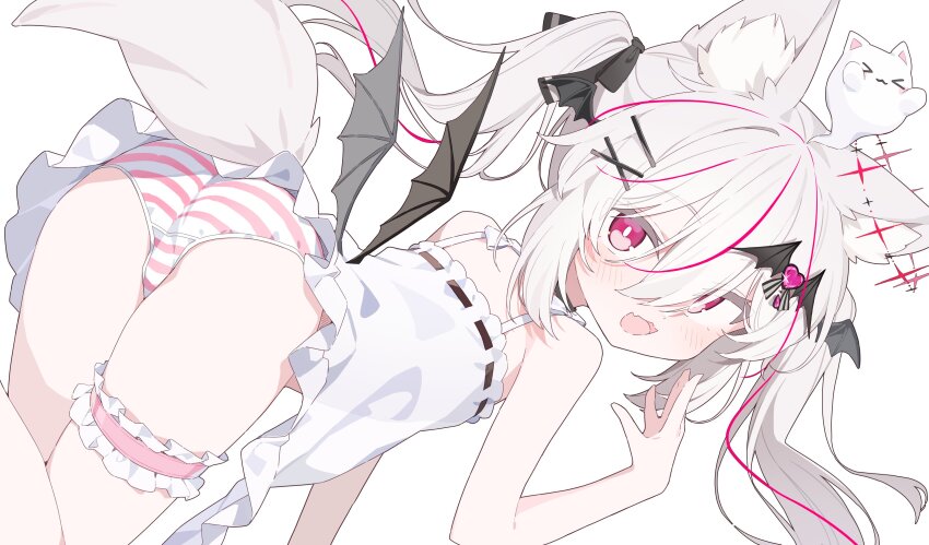 1girl, :3, :d, absurdres, animal, animal_ear_fluff, animal_ears, animal_on_head