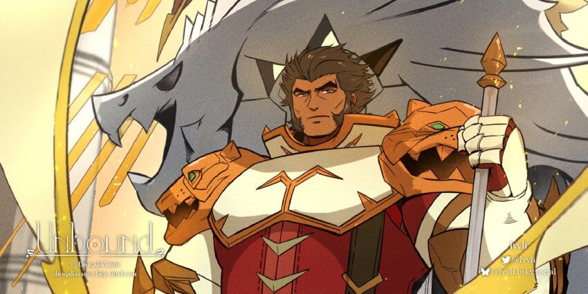 1boy, armor, artist_name, bluesky_logo, breastplate, closed_mouth, commentary, cropped