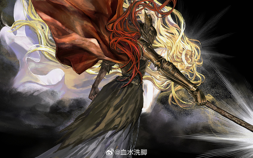 1boy, 1girl, absurdres, amputee, armor, blonde_hair, bonley, brother_and_sister