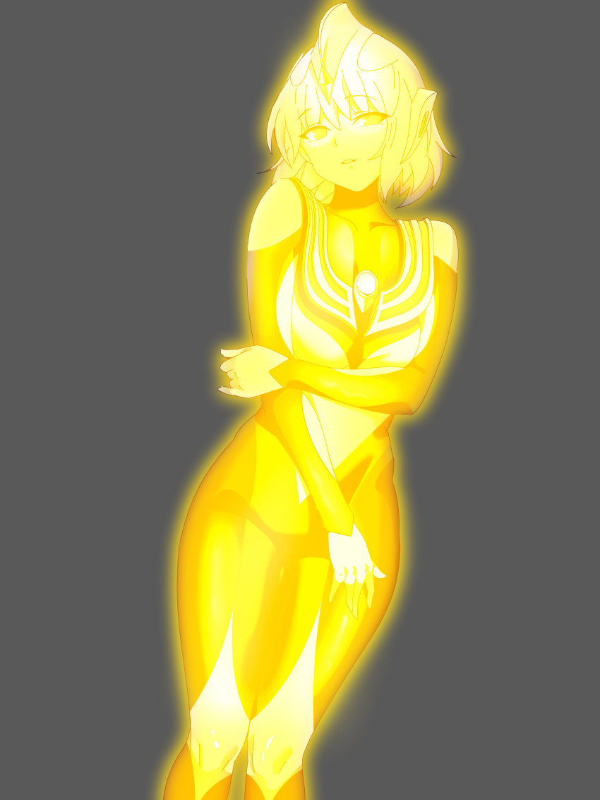 1girl, absurdres, armor, aura, blonde_hair, bob_cut, bodysuit, breastplate