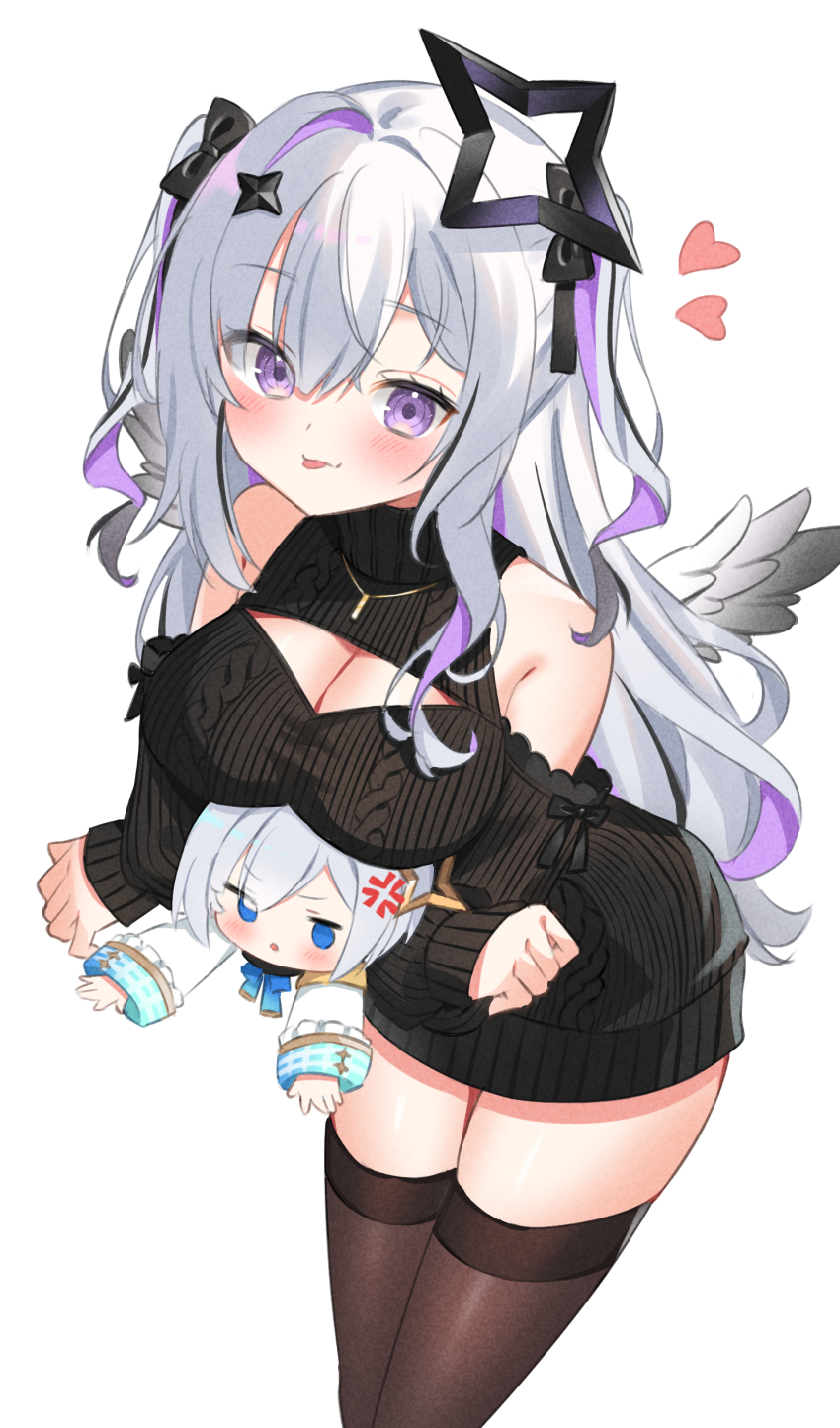 1girl, absurdres, amane_kanata, amane_kanata_(1st_costume), amane_konata, angel, angel_wings, arms_under_breasts