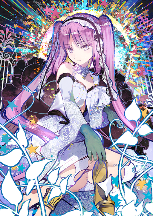 1girl, akira_(kaned_fools), anklet, breasts, choker, closed_mouth, clothing_cutout, crossed_ankles