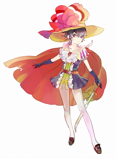 1girl, cape, female_focus, frills, gloves, hat, pantyhose, princess_sapphire