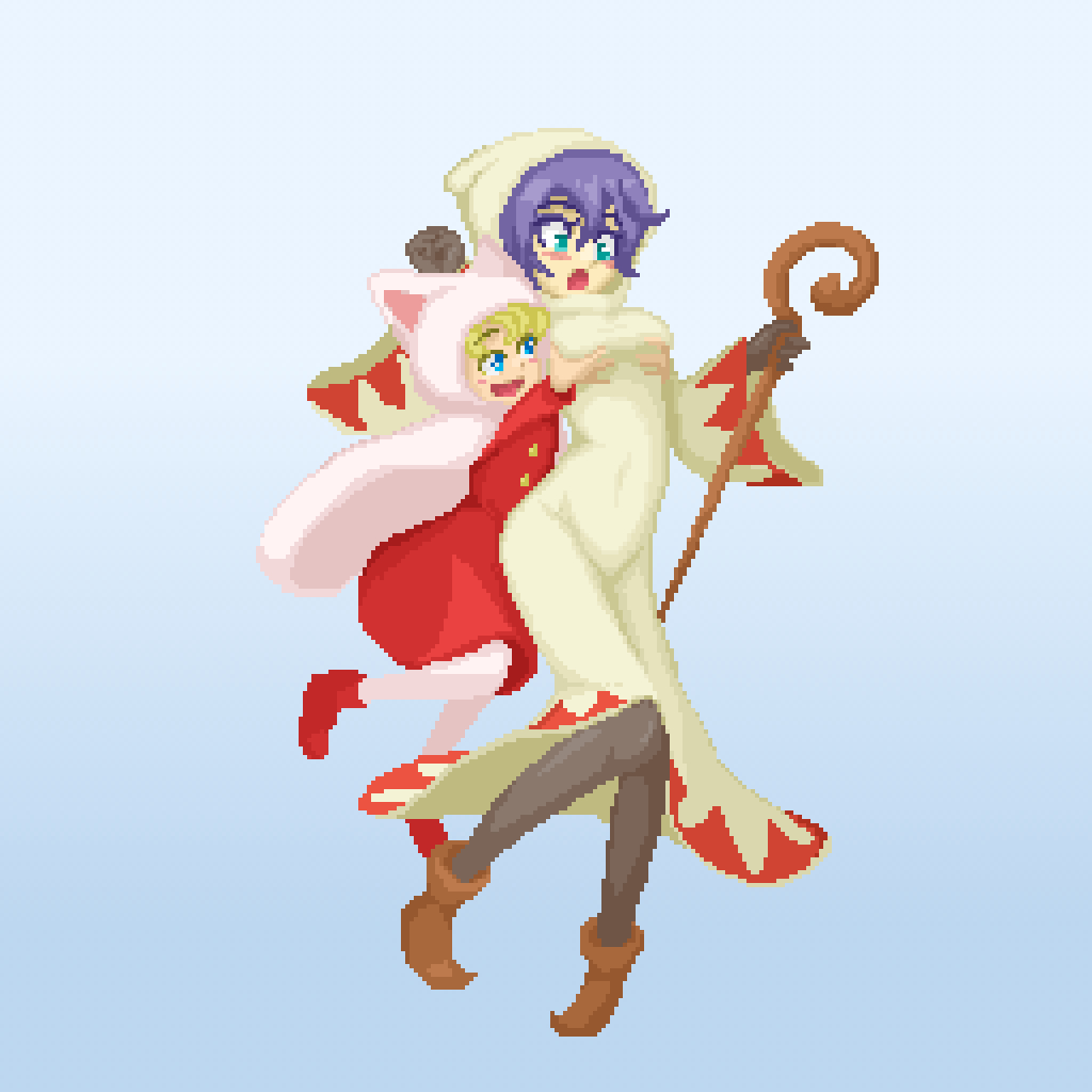 2girls, doryu0, final_fantasy, final_fantasy_v, grabbing_another's_breast, grabbing_from_behind, groping, kururu_(keroro_gunsou)