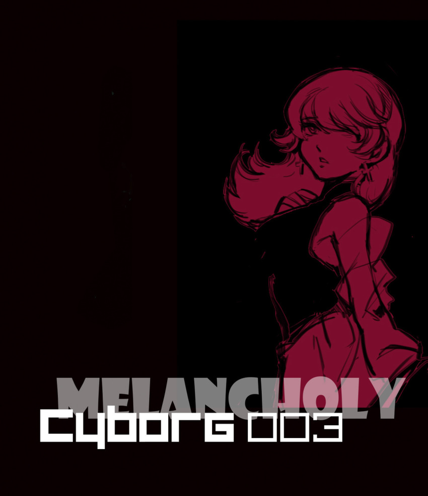 1girl, black_hairband, cyborg, cyborg_009, denim, earrings, francoise_arnoul, hair_between_eyes