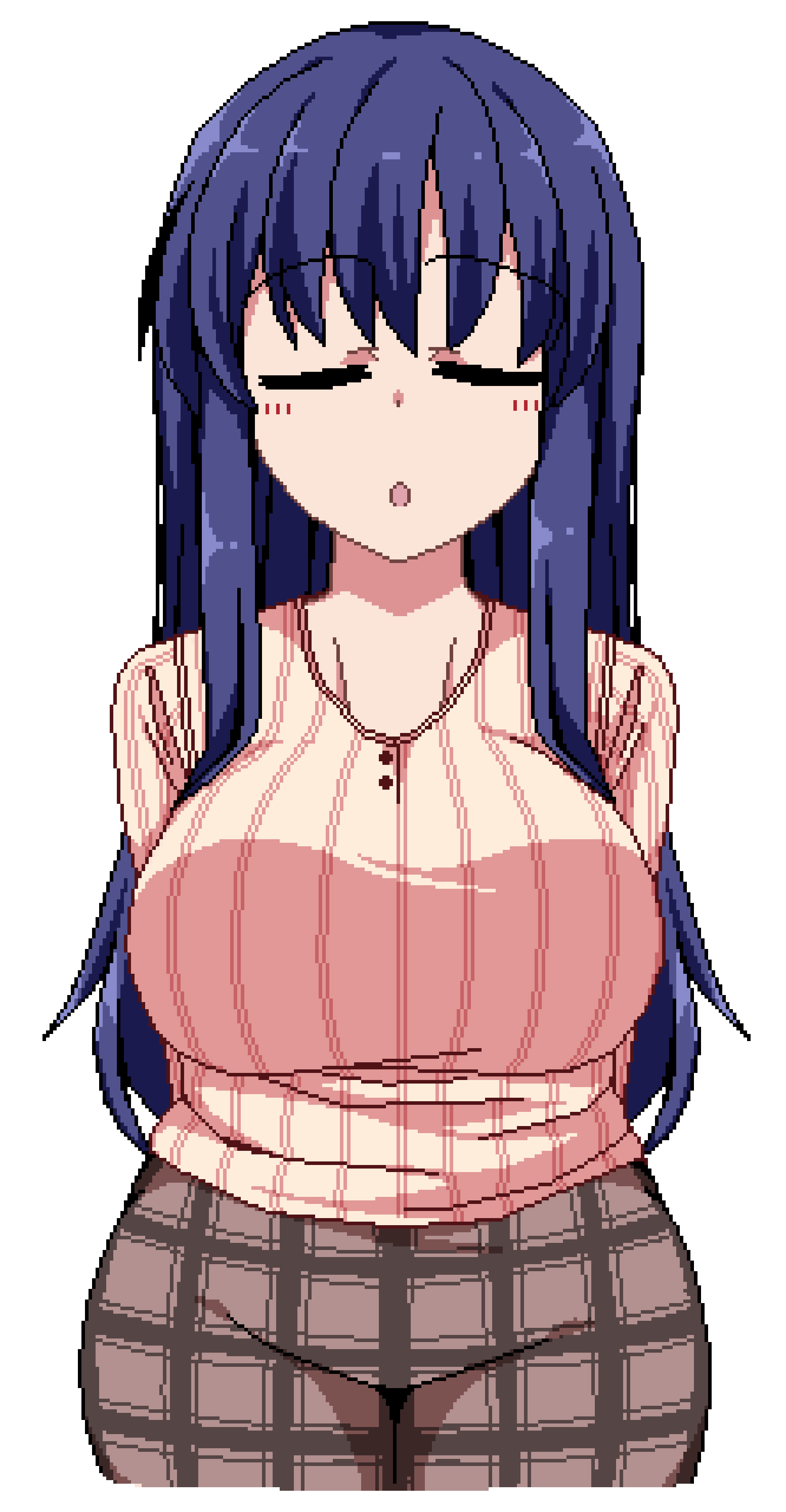 1girl, absurdres, artist_request, blue_hair, blush, breasts, closed_eyes, game_cg